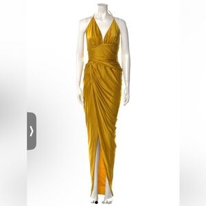 Alexandre Vauthier Evening Gown Yellow Halterneck SZ L / FR 42
